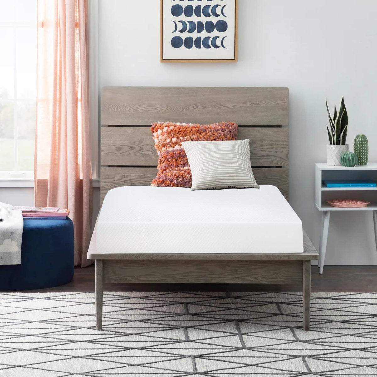 BestMassage | 6 Inch Twin Mattress | Gel Memory Foam | Medium Firm Feel | White | Bed in a Box, CertiPUR-US Certified | Pressure Relief, Cooling Ventilated Foam | Breathable Knit Cover