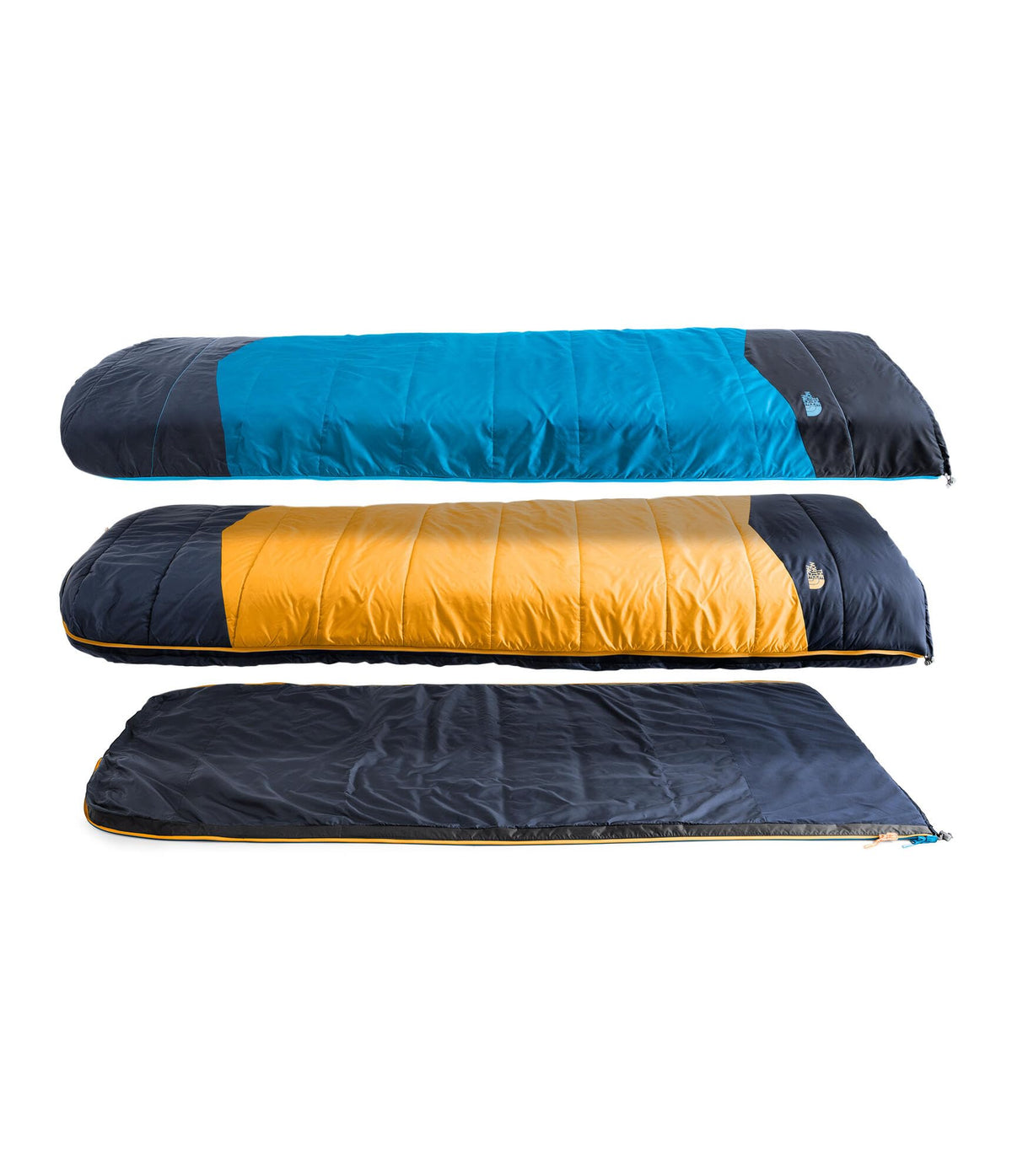 THE NORTH FACE Dolomite One 15F / -9C, 3-in-1 Insulated Sleeping Bag - Water Repellent, Rectangular Shape, Fleece Lined, Hyper Blue/Radiant Yellow-NPF, Long