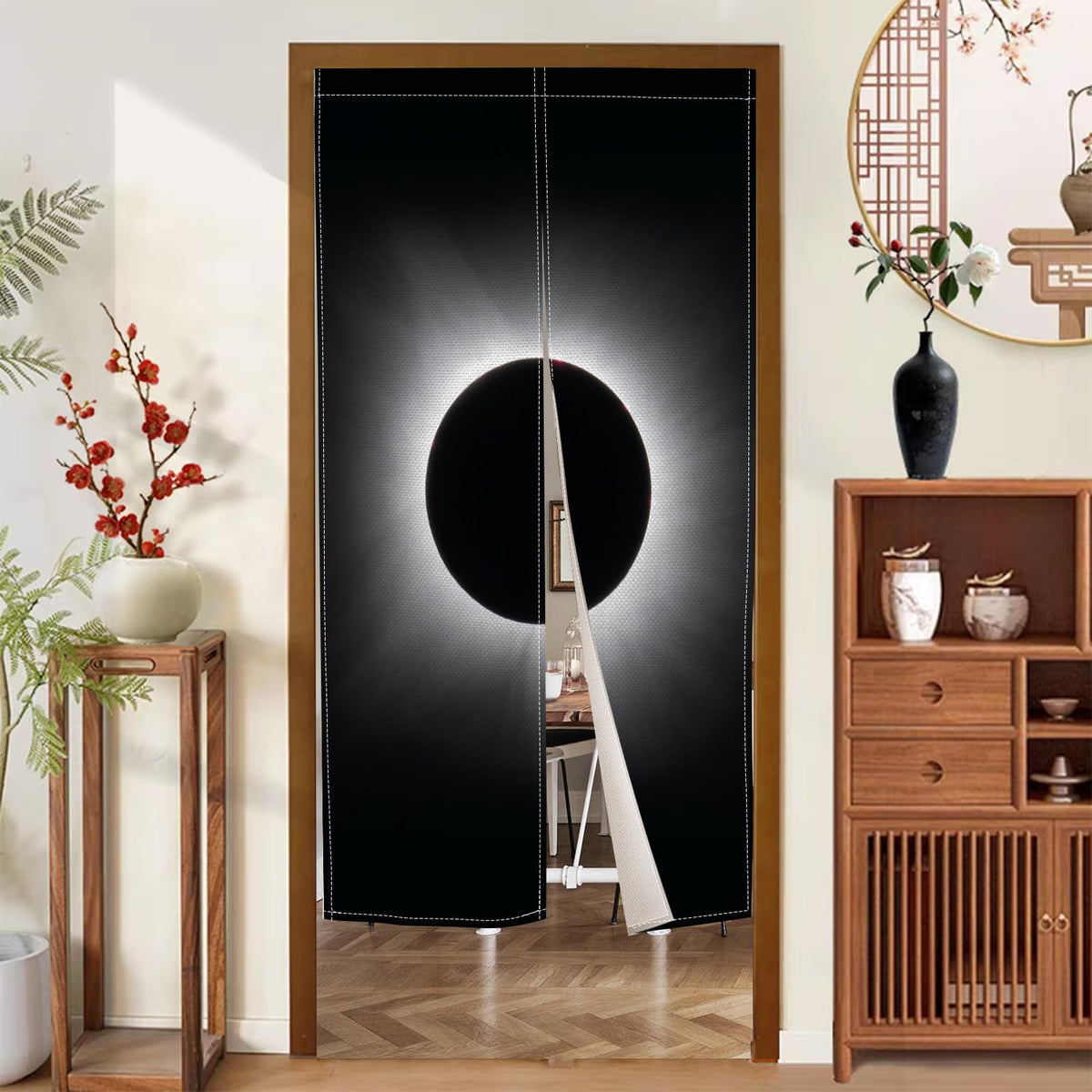XMJJKUF Noren Japanese Doorway Curtain Japanese Style Feng Shui Window Treatment Long Door Curtain Tapestry Panel for Wall Hanging Bistro Room Privacy Partition Bedroom Home Decors,33.5"x 70.9"