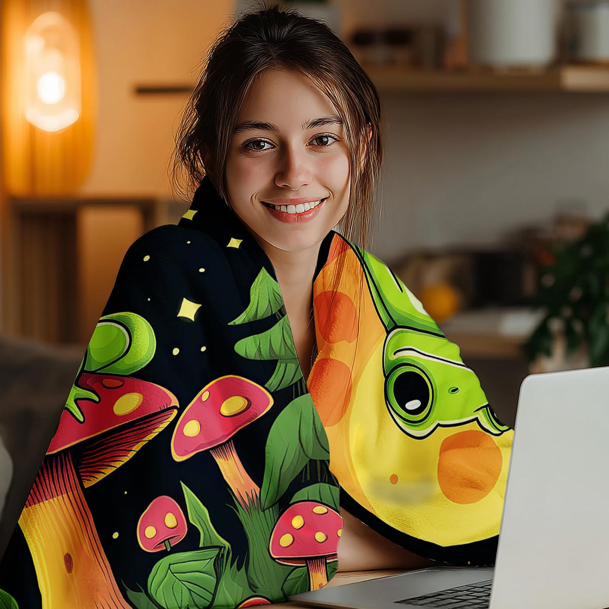 Frog Blanket Frog Fleece Throw Blanket Super Soft Fuzzy Plush Cozy Warm Frogs Decor Bedding Blankets Gift for Boys Girls Men Women Kids & Adult 50"X40"