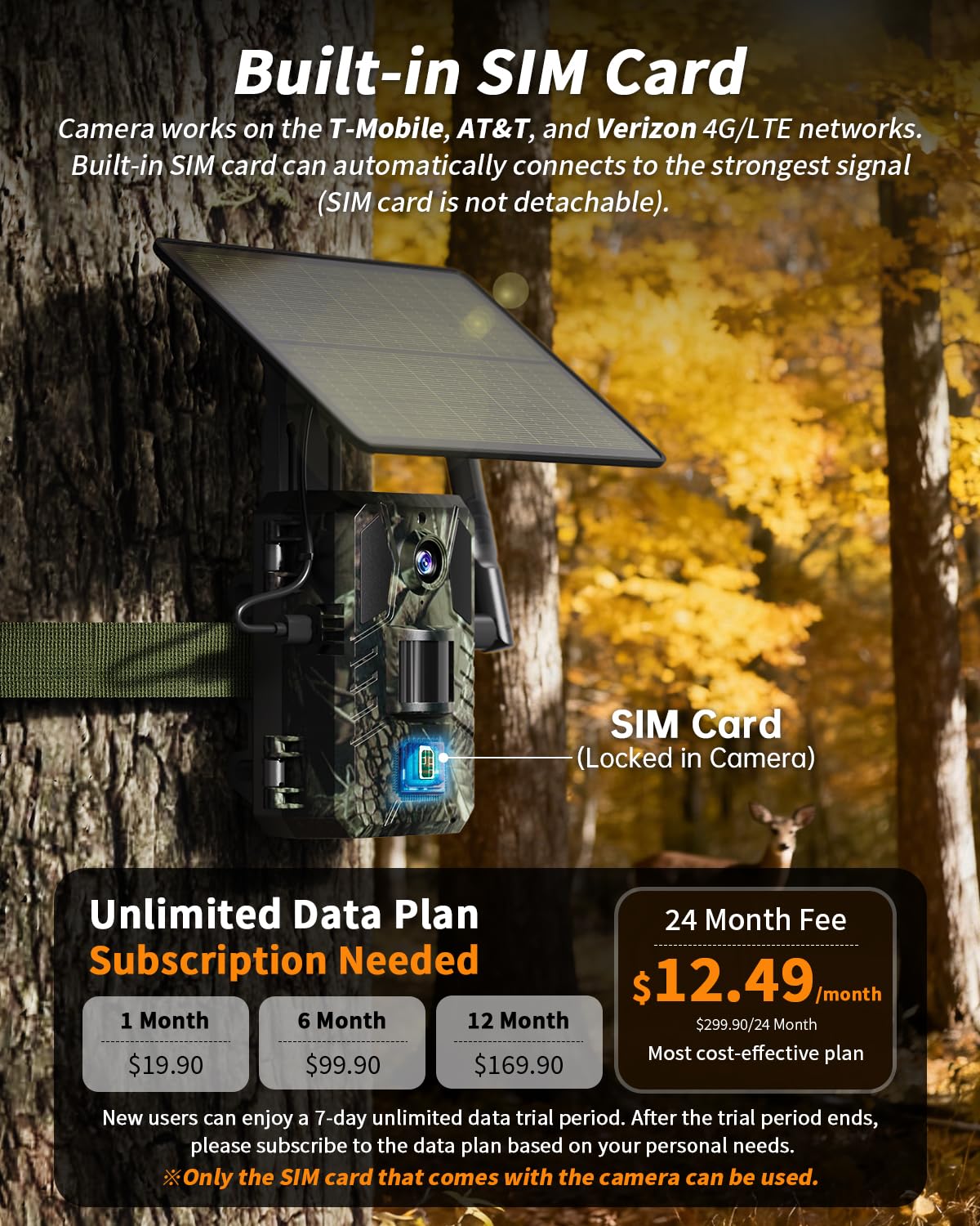 SEHMUA Trail Camera 2 Packs, AI Animal Detection Game Camera Built-in SIM Card 4G LTE Cellular Trail Cameras with Night Vision Motion Activated Waterproof IP66 with Unlimited Data Plan 2K Live View