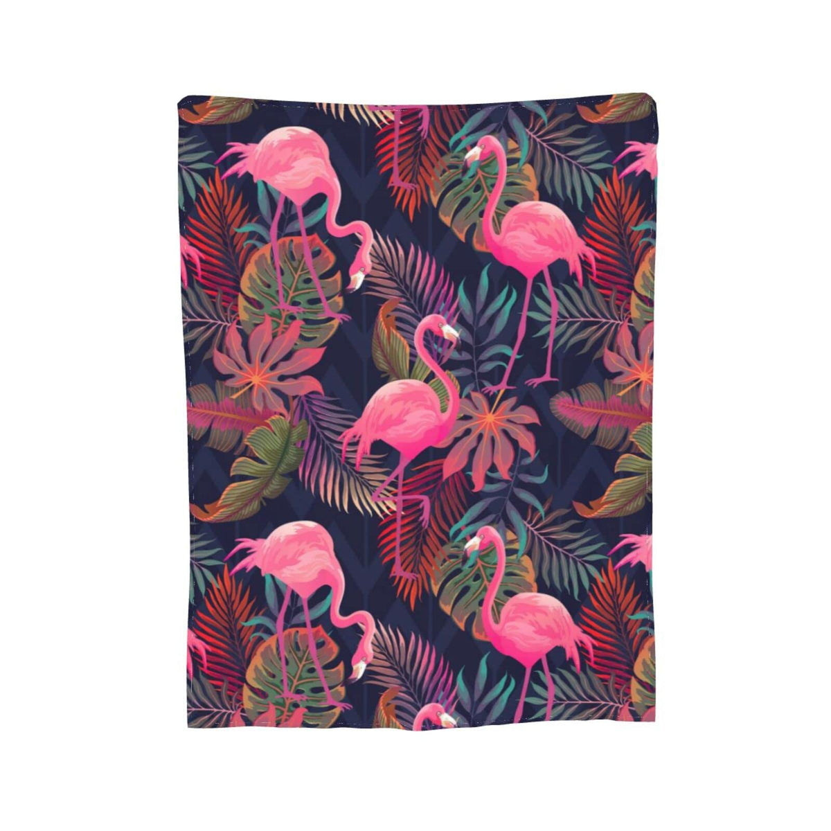 Perinsto Tropical Flamingos with Palm Leaves Throw Blanket Ultra Soft Warm All Season Decorative Fleece Blankets for Bed Chair Car Sofa Couch Bedroom 50"X40"