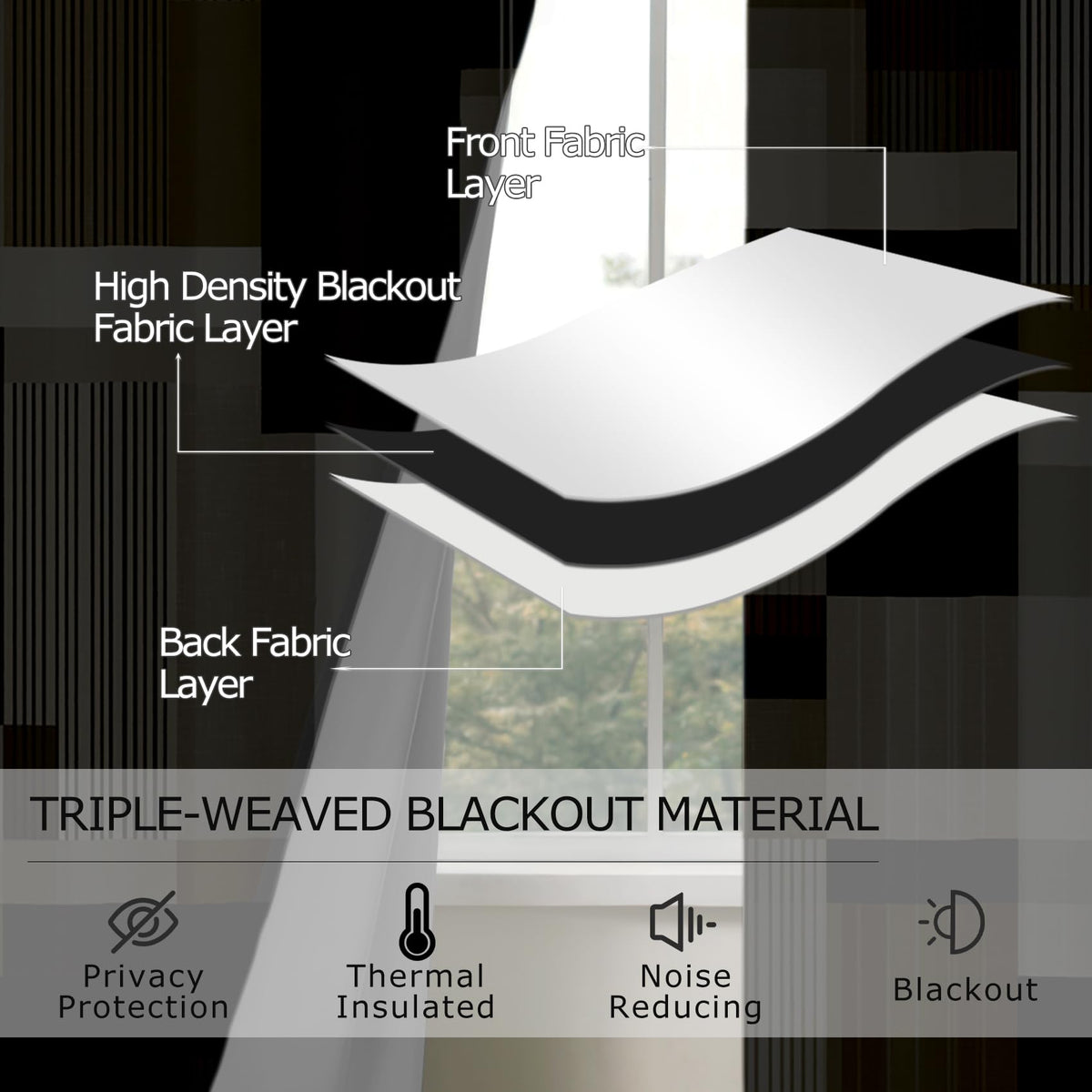Solvivae Geometric Curtains 63 Inch Length, Modern Abstract Brown Taupe Beige Blackout Curtains for Bedroom Living Room, Room Darkening Thermal Insulated Grommet Drapes, Patterned Window Treatments