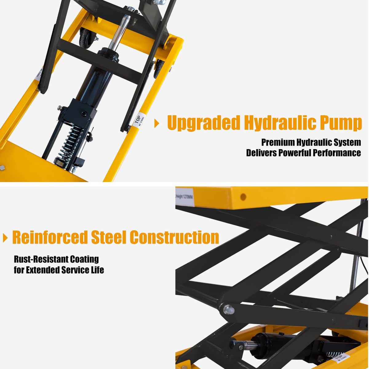 Hydraulic Lift Table Cart, 1760lbs Capacity 59'' Max Lift, Double Scissor Lift Table w/4 Wheels & Non-Slip Pad, Heavy Duty Hydraulic Platform Lift Cart for Warehouse, Shop, Garage Material Handling