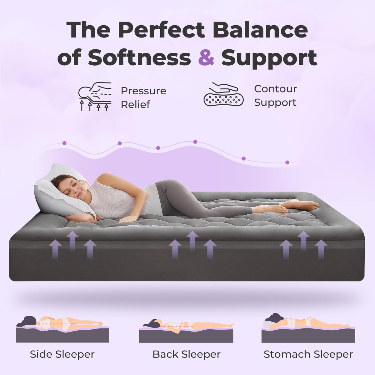 SINWEEK 4 Inch Dual Layer Memory Foam Mattress Topper Twin Size, 2 Inch Gel Memory Foam Plus 2 Inch Plush Soft Pillow Top Cover Filled with 1450GSM Down Alternative Filling,White