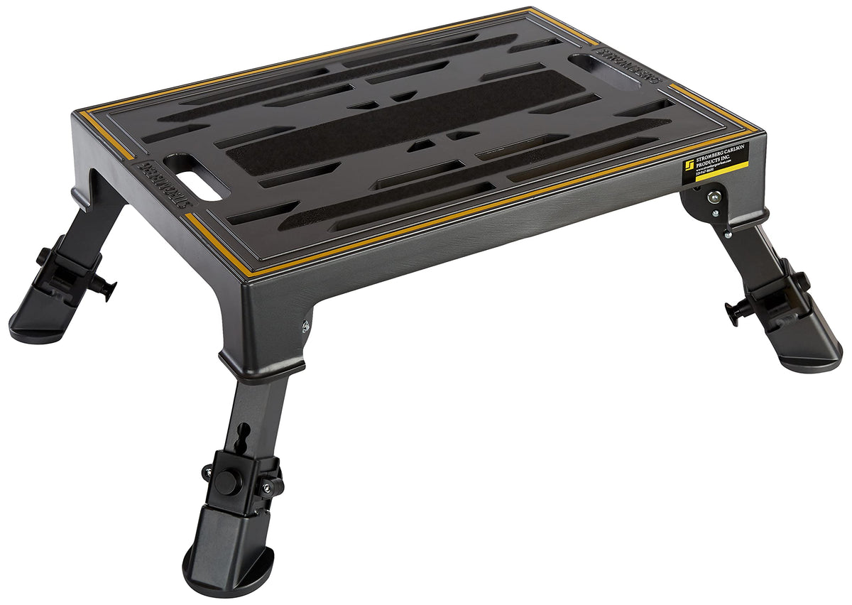 Stromberg Carlson 19″ x 14″ Adjustable RV Platform Step, Heavy Duty Cast Aluminum, Portable Step Stool for Travel Trailers, Trucks, Adjusts 7-3/16″ to 8-9/16″, 1000 lbs Capacity, Rubber Feet