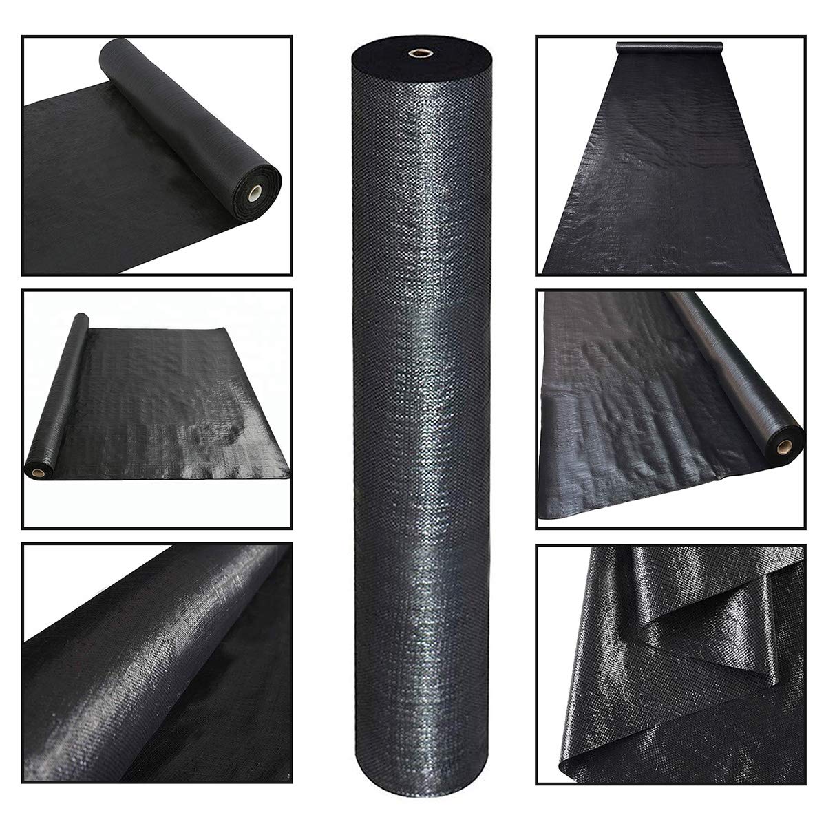 Kdgarden Premium 5oz Pro Weed Barrier Landscape Fabric Ground Cover Heavy Duty Commercial Anti-Weed Gardening Mat, 7ft x 200ft, Black