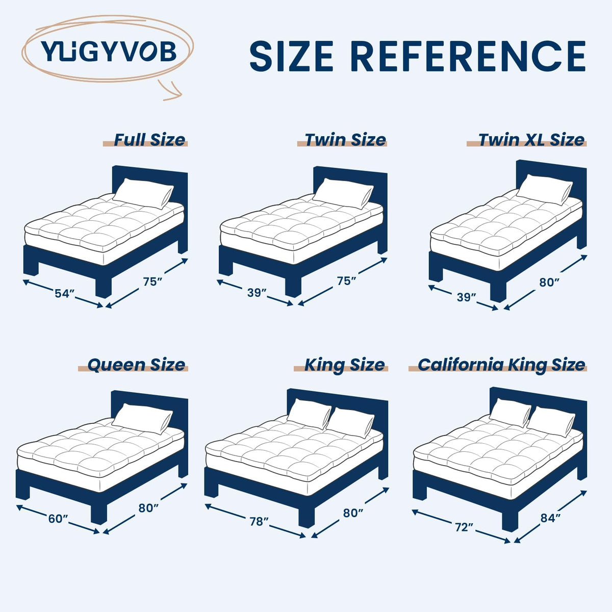 YUGYVOB Mattress Pad Extra Thick, Cooling, and Breathable King Mattress Topper 8-21" Deep Pocket Soft Down Alternative Fill