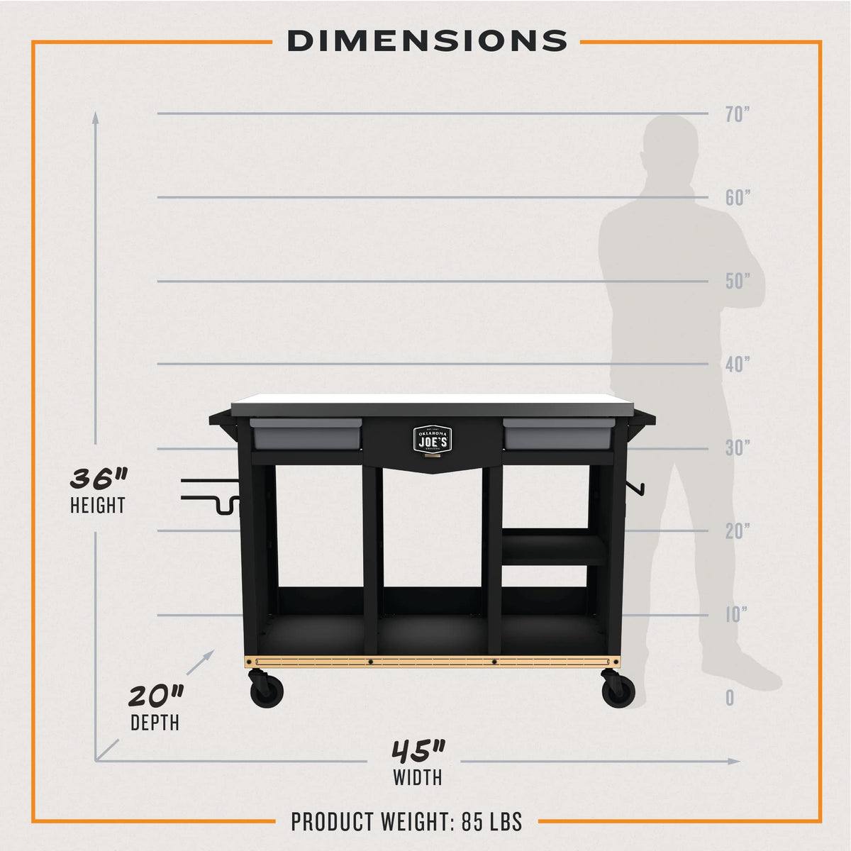 Oklahoma Joe's Workstation DLX Prep & Storage Cart - 23252169