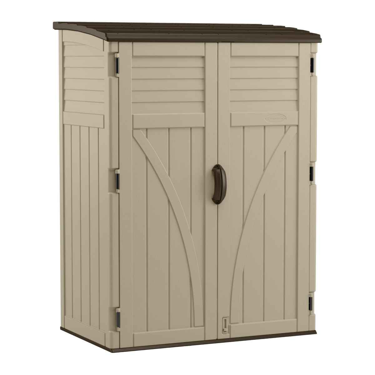 Suncast Outdoor Storage Shed, Water Resistant Resin Vertical Outdoor Storage Cabinet for Patio, Garden Tools, Cushions, & Equipment, Weatherproof Multi-Wall Design, 54 cu. ft., Made in USA
