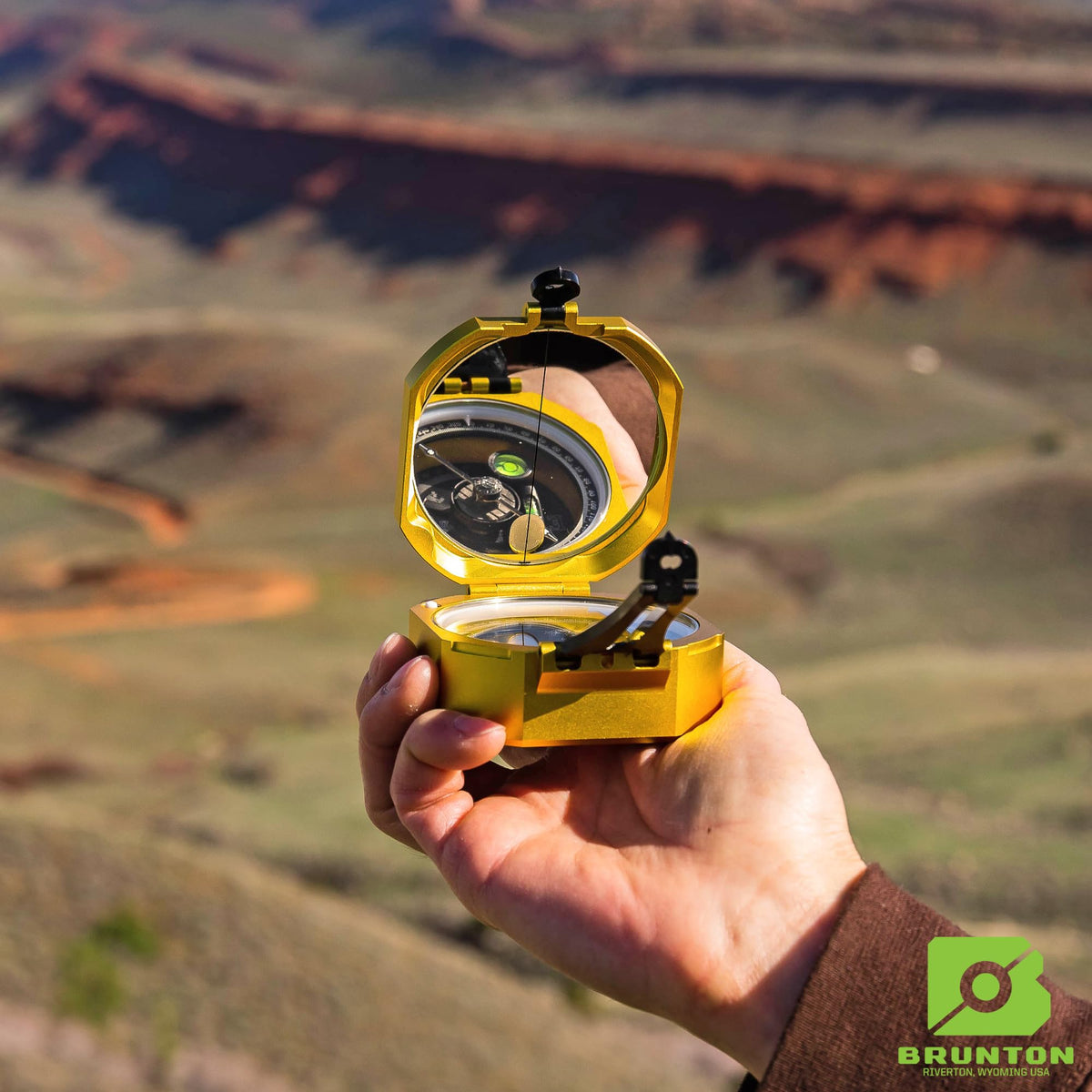 Brunton Standard Transit, Azimuth (0–360°), Gold - Professional Pocket Transit with Clinometer