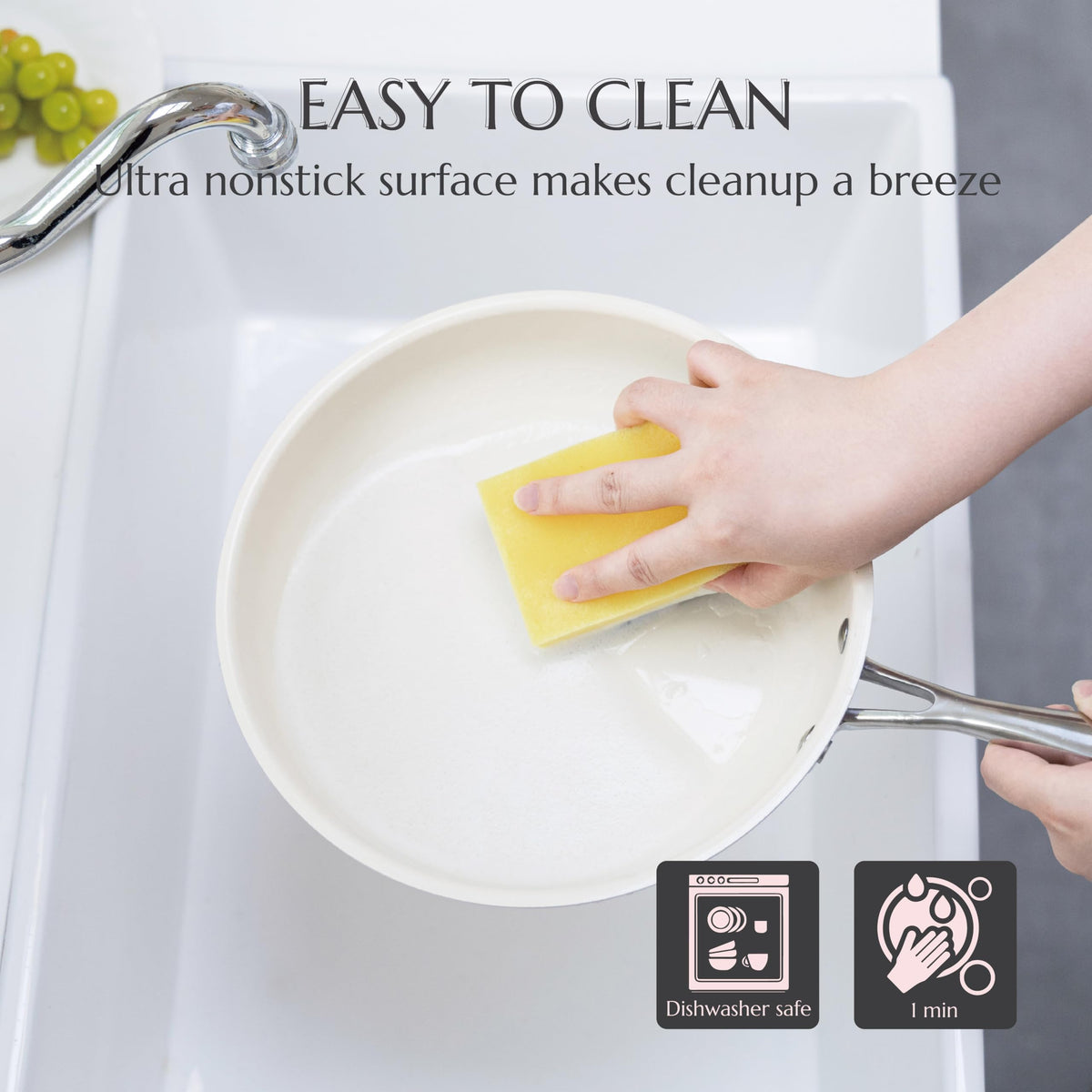 UUKRAVE Nonstick Ceramic Frying Pan Set, Ceramic Pan Skillet for Cooking, Healthy & Non-Toxic, PFAS/PTFE/PFOA-Free, Induction Compatible, Dishwasher & Oven Safe, 8"/9.5"/11"