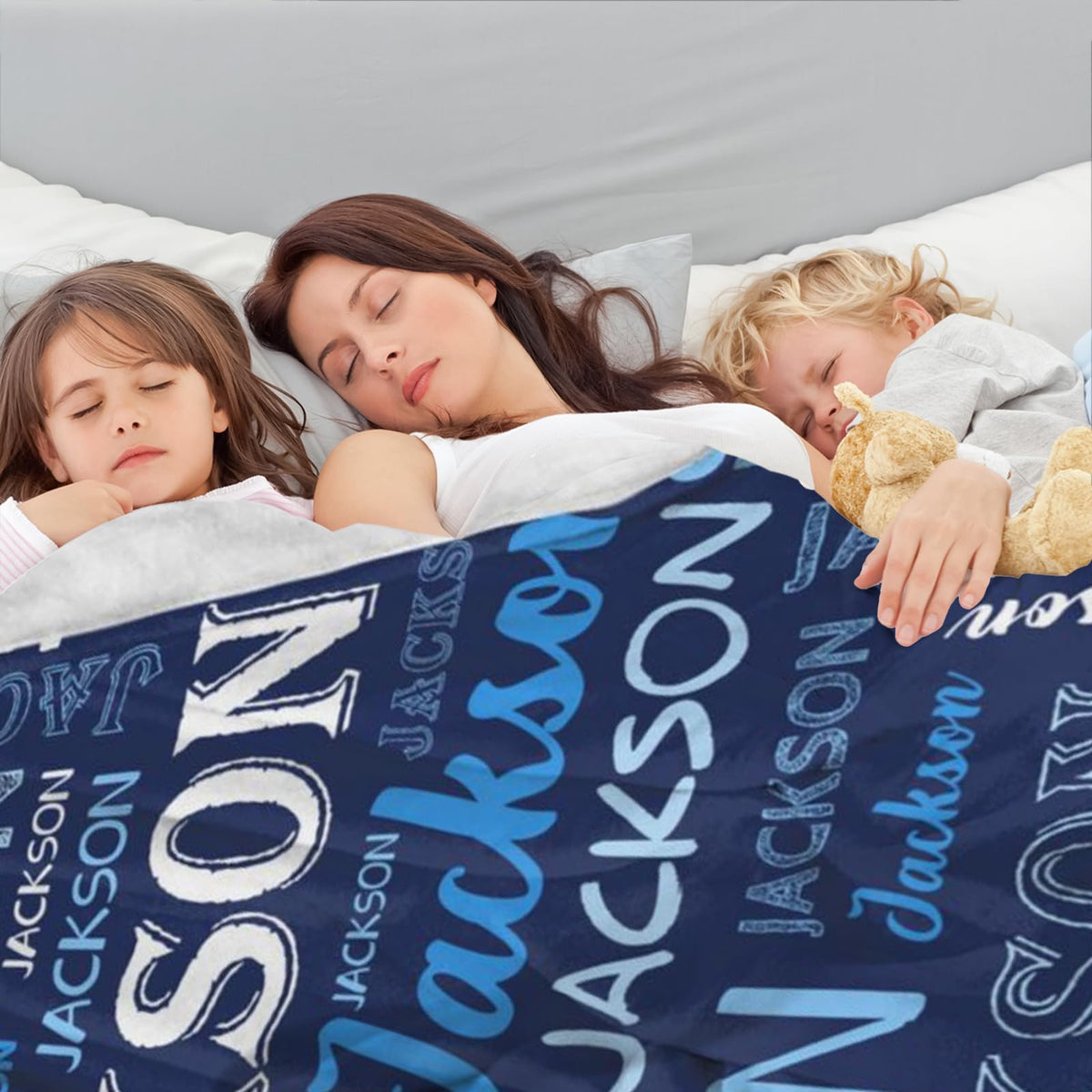 Custom Name Blanket, Personalized Throw Blanket with Names for Teen Girls Boys Kids, Customized Name Throw Blanket Customizable Gift for Kids Baby Adult Women Men Christmas Birthday - Printed in USA