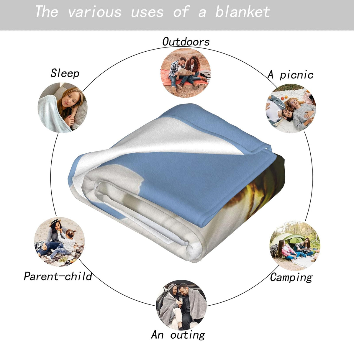 MIEPOS Cute Sushi and Ramen Throw Blanket,50x60in,Soft,Lightweight Flannel,Japanese Food Blankets - Gifts for Kids,for Couch Office Travel,Home Living Room Bed Decor