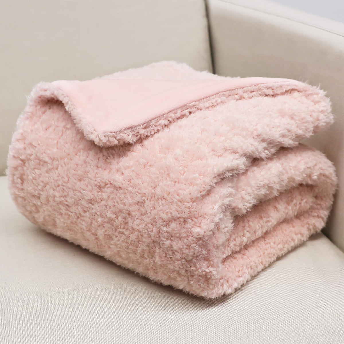 VigorSpring Pink Throw Blanket, Reversible Ultra Soft Microfiber Warm Plush Blanket for Kids Girls, Cozy Decor for Couch Sofa Bed Living Room, 40x60 Inches