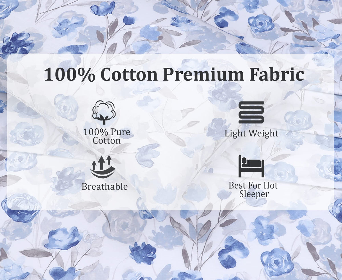 RUVANTI 100% Cotton Percale Sheets Full Size, Monotones
