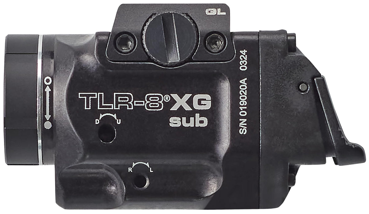 Streamlight 69431 TLR-8 X G sub 500-Lumen Rail-Mounted Tactical Weapon Light with Integrated Green Aiming Laser Exclusively for Glock 43X/48 MOS/Rail Only, Black