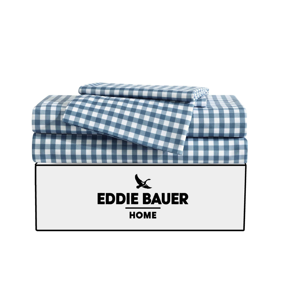 Eddie Bauer Kids - Full Sheet Set, Ultra-Soft Microfiber Bedding with Fully Elastic Fitted Sheet, Kids Bed Set with Pillowcases, Easy Care Bedding (Preston Check)