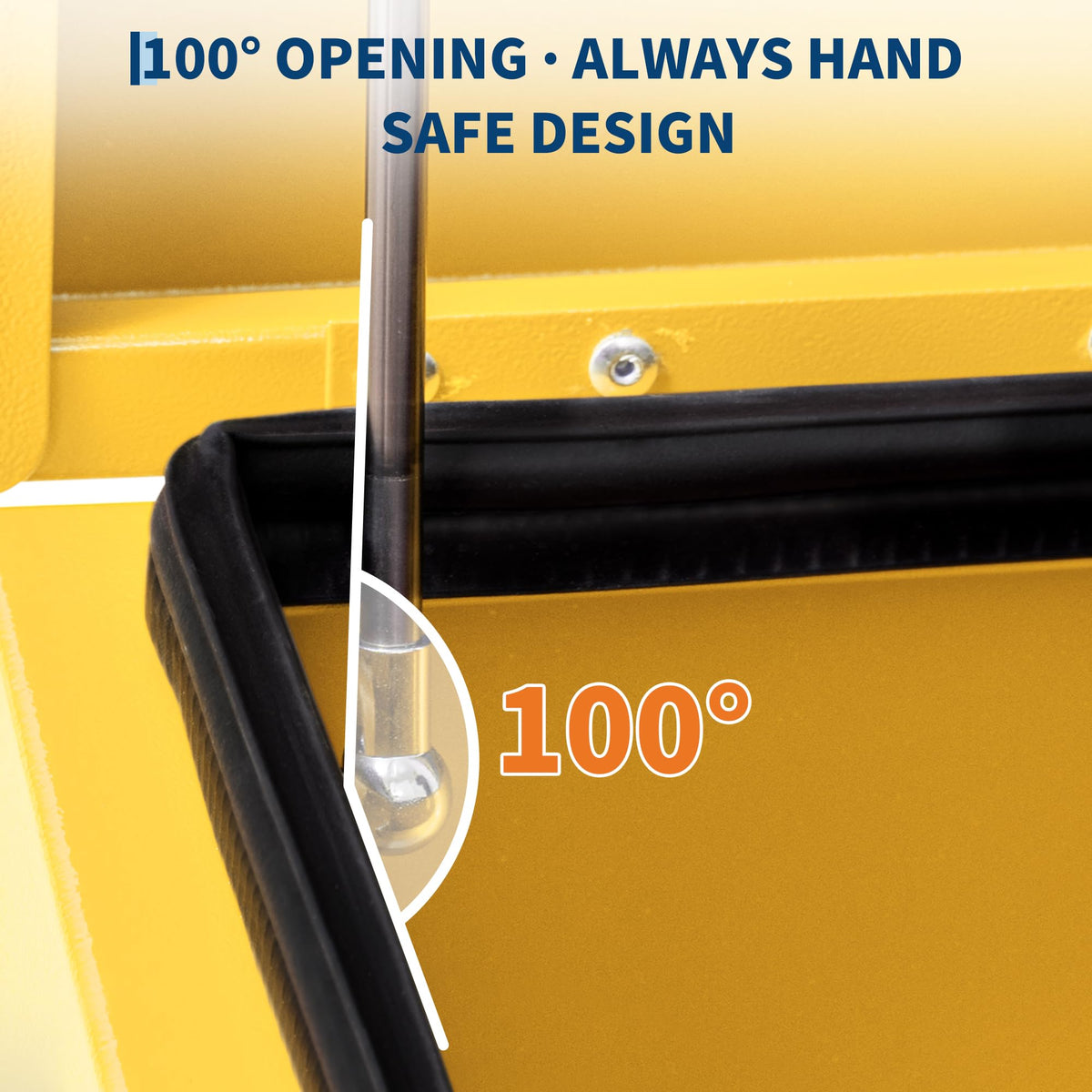 OUTLANE 15"X15"X30" Heavy Duty Steel Truck Bed Tool Box, Lockable Weatherproof Storage Organizer for Pickup, RV, Utility Trailer, Trailer Tongue & Jobsite, Powder-Coated Chest - Yellow