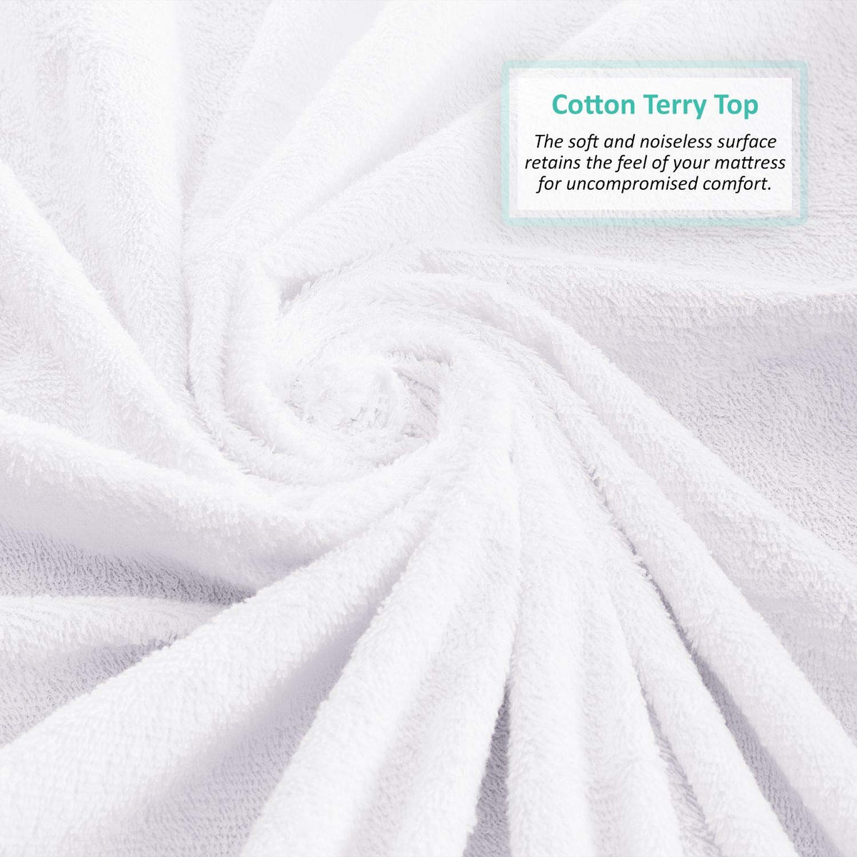 Nestl Premium Zippered Mattress Encasement - Water Proof King Mattress Protector - Cotton Terry Top Fits 15 Inches Deep - King