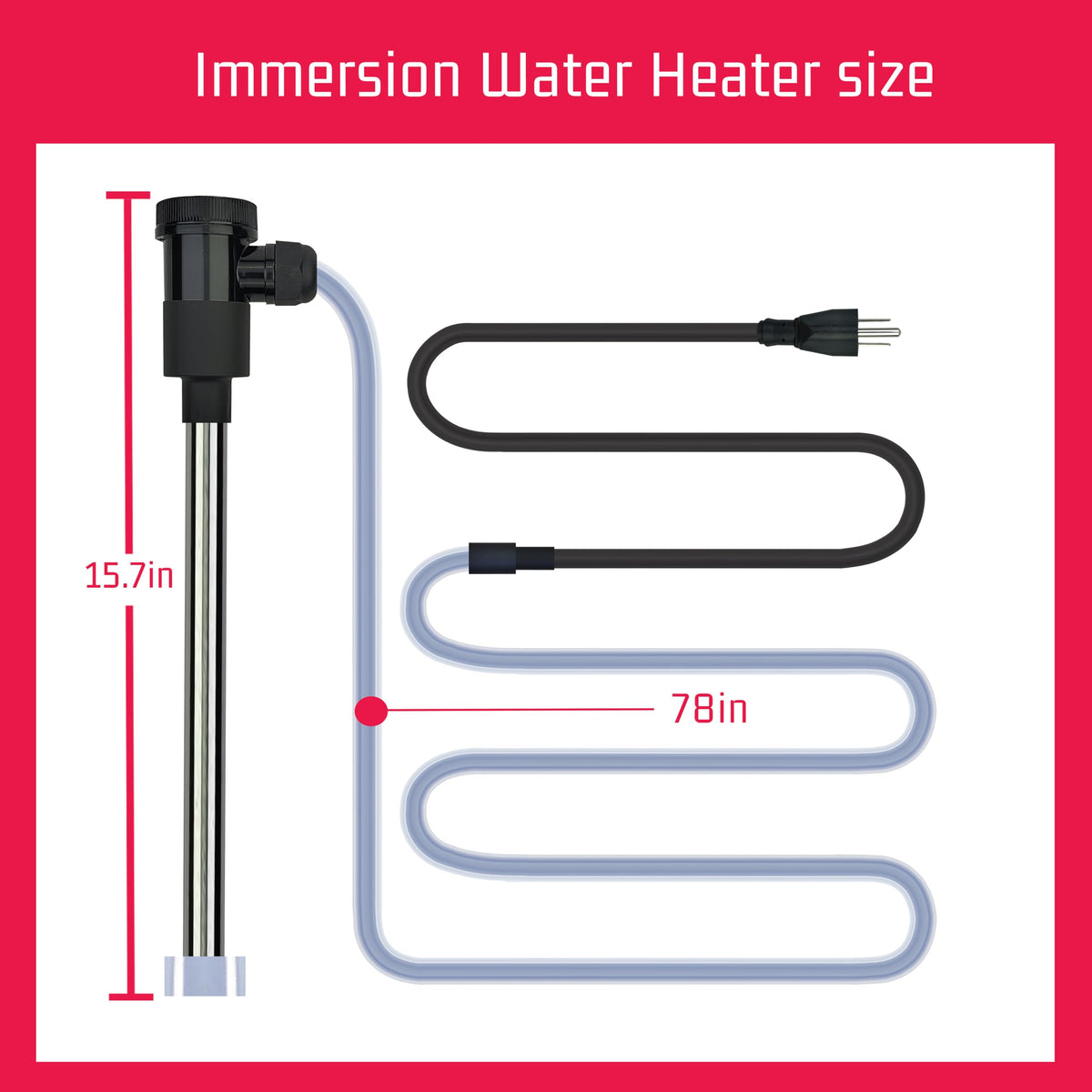 YLboyLIAN 1500W Titanium Immersion Water Heater for Pool & Hot Tub – Portable Electric Submersible Heater with Temp Control, Auto Shut-Off &WiFi Timer for Spa, Bathtub, Above Ground Pool and Baptistry