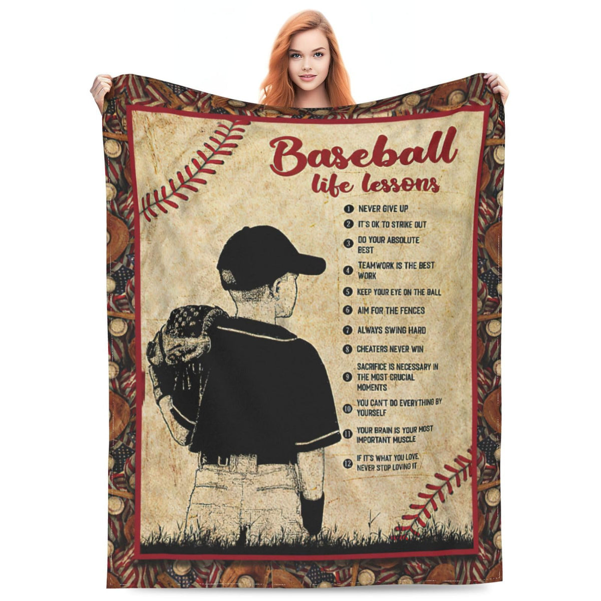 Baseball Decor Gifts: Cozy Fleece Flannel Blanket, Soft Warm Plush, Lightweight, 40"X50" for Boys Teens Kids, Couch Sofa Bed