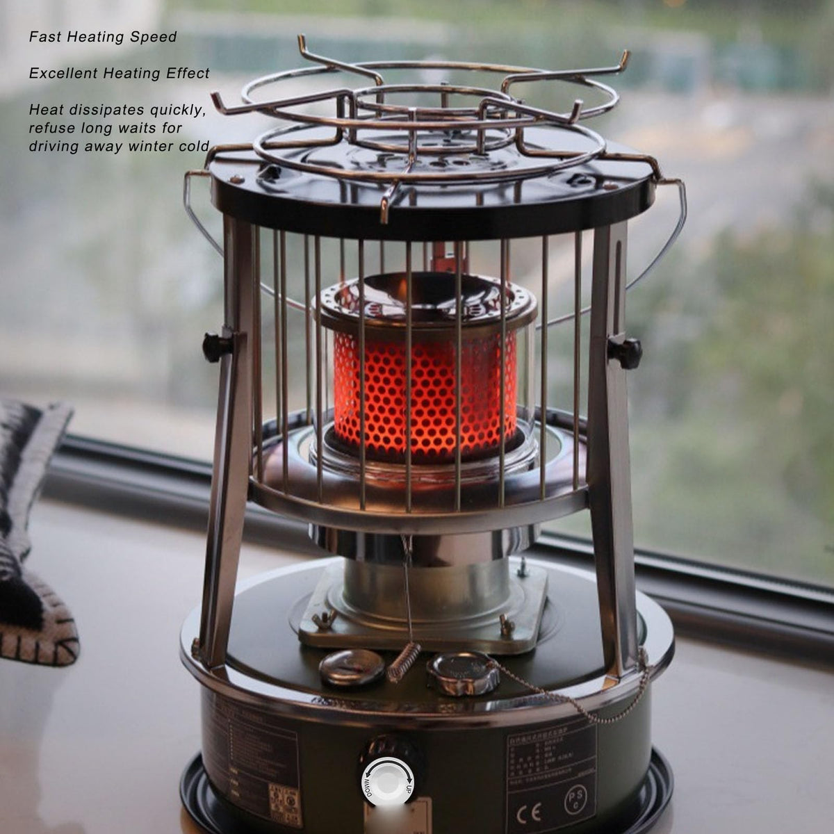 Luocute Portable Kerosene Heater, 5.2L Tank 20-25 Hours Heating with Adjustable Height Safety Net, for Camping Garage Home Emergency Indoor Outdoor Use