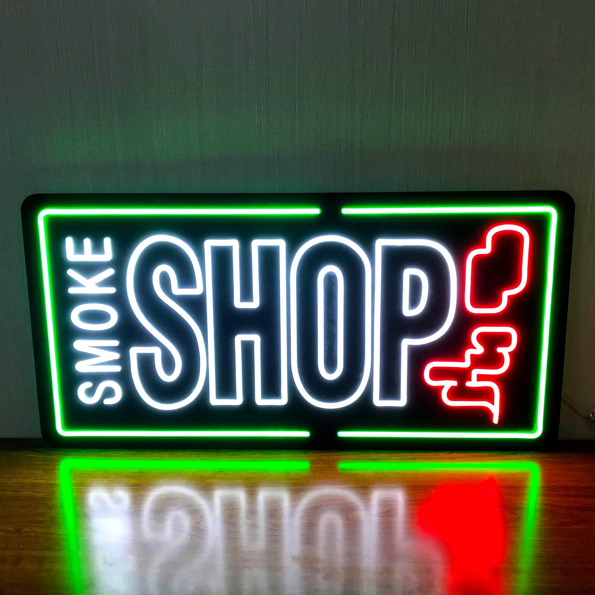 35"x18" Extra Large Neon LED SMOKE SHOP Sign for Business, Super Bright Unique Design with Sturdy Chain, High Visibility for Stores Retail Shop Window
