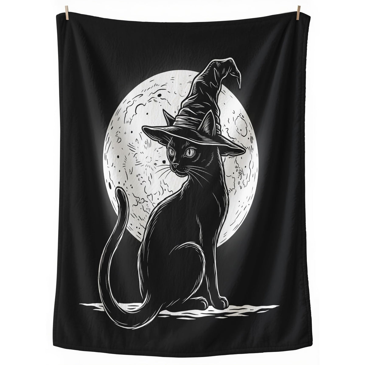 GEDAEUBA Black Cat Blanket Halloween - Witchy Fleece Blanket Throw, Soft Cozy Blankets & Throws for Couch, Bed, and Sofa, 50x60 inches