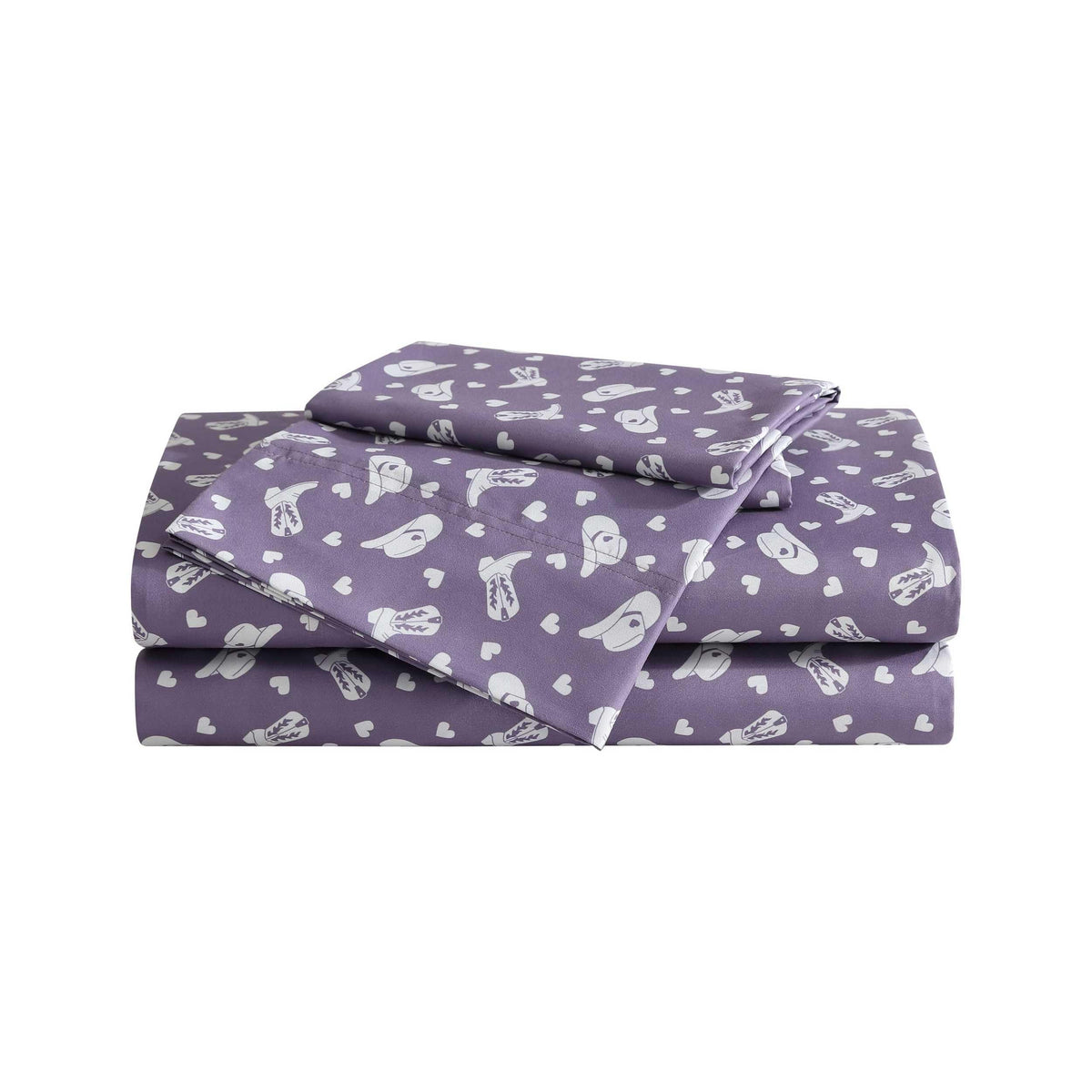 Betsey Johnson - Bed Sheets, 100% Silky Smooth Bedding with Matching Pillowcases, Stain & Wrinkle Resistant, Whimsical Inspired Home Essentials (Cowgirl Disco Purple, Queen)