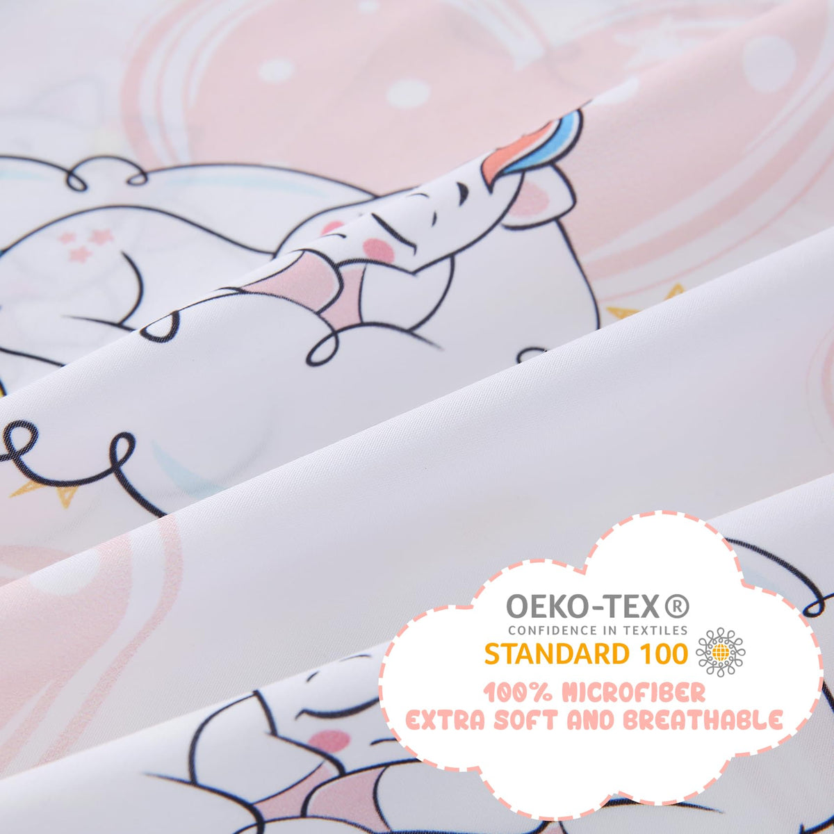 Yibeizi Full Size Sheets Set Kids, Unicorn Pattern Microfiber Double Bed Sheets, Cute Heart Soft Oeko-Tex Extra Deep Pocket Sheets & Pillowcases Cooling Hypoallergenic Wrinkle Free Bedsheets