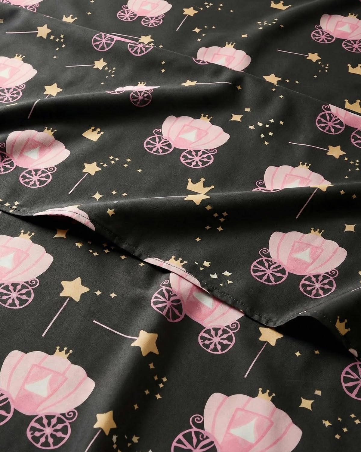 CGK Unlimited Kids Princess Carriage Full 4 Piece Sheet Set - Boys, Girls, Teens, Toddler - Easy Fit Deep Pockets - Soft, Cooling & Breathable Sheets - Cozy, Fade and Wrinkle Free - Machine Washable