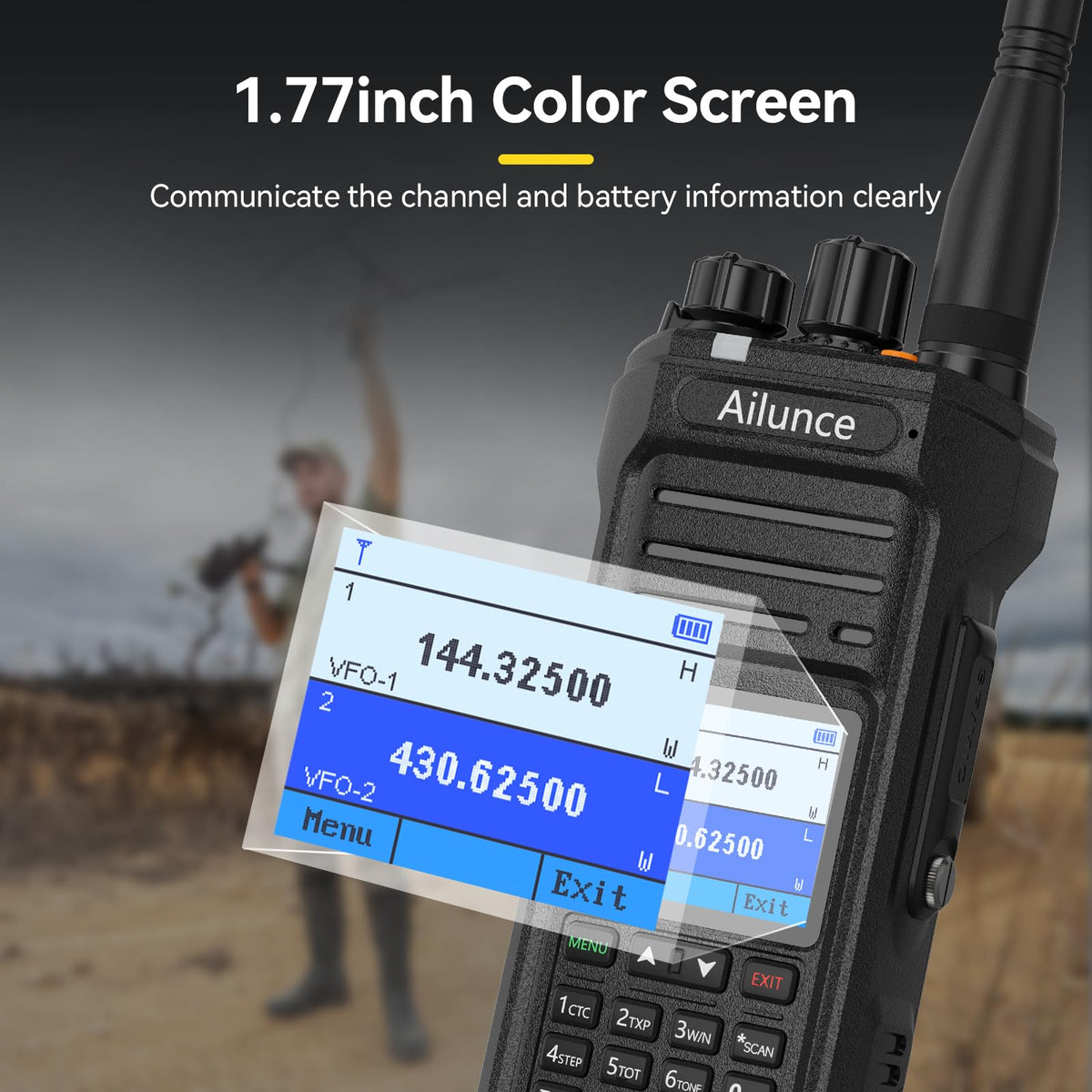 Retevis Ailunce HA1UV Ham Radio Handheld, Upgrade Chirp, Dual Band Radio with Cable,IP67 Waterproof, USB-C, 2800mAh, NOAA, Emergency Alarm, Long Range Handheld Transceiver for Hunting, Camping(2 Pack)