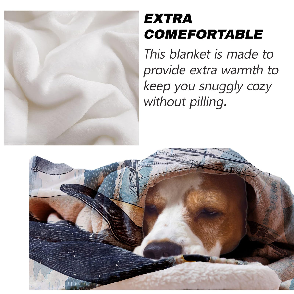 Turamurra Antarctic Expedition Penguin Blanket 50"x60", Cute Penguin Plush Blankets, Ideal for Home Decor, Couch, Bed, Travel, for Adults and Kids