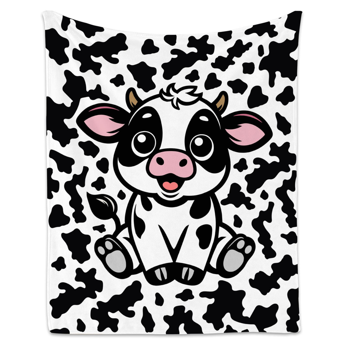 Cow Blanket, Cozy Soft Throw Gifts for Kids, Cute White Flannel Throw Blankets for Couch Office, 30x40 Inches