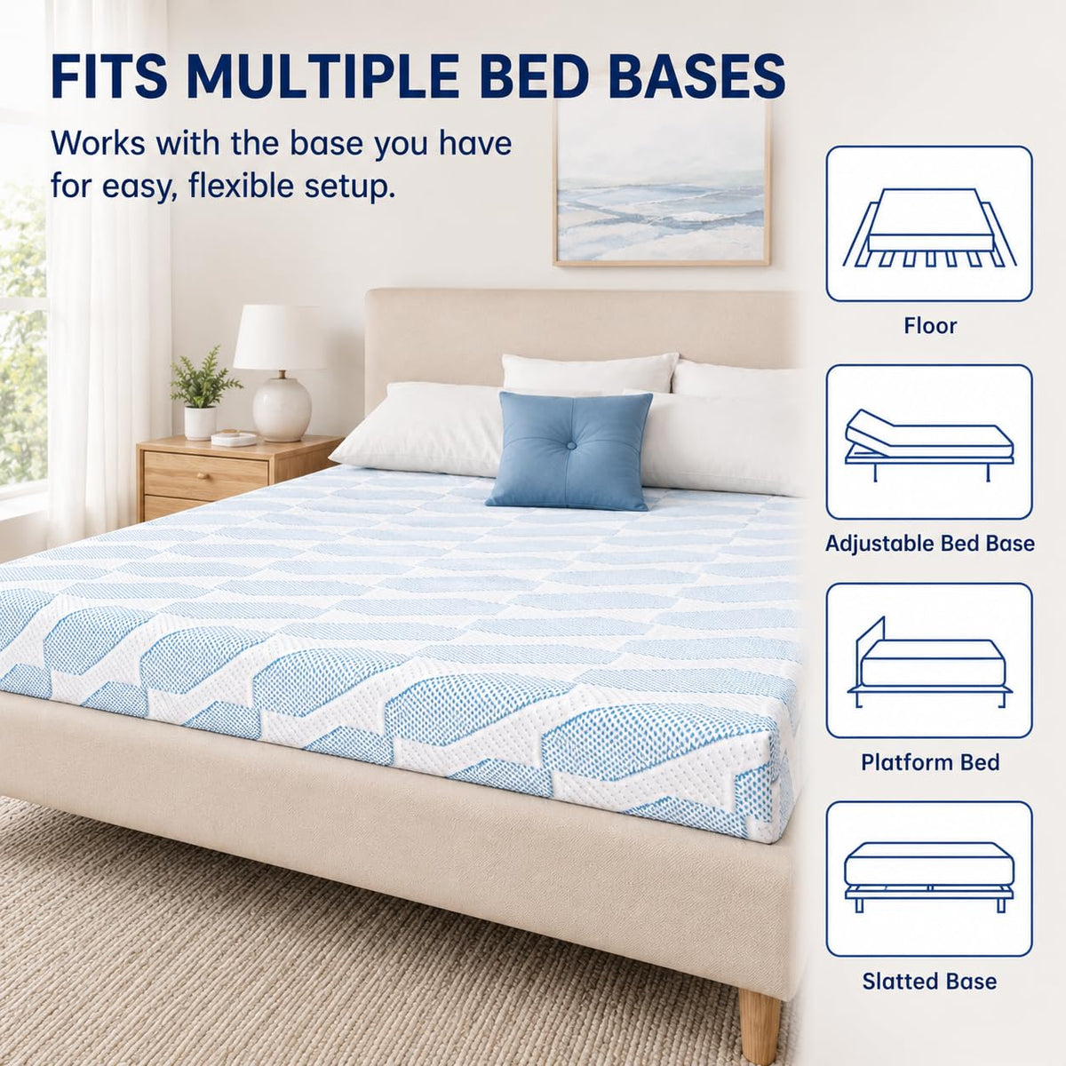 6 Inch Twin Mattress, Twin Size Memory Foam Mattress in a Box, Twin Mattress 6 Inch with Cooling Gel Foam, Medium Firm Support Foam Bed for Pressure Relief, CertiPUR-US Certified, 75" L x 38" W