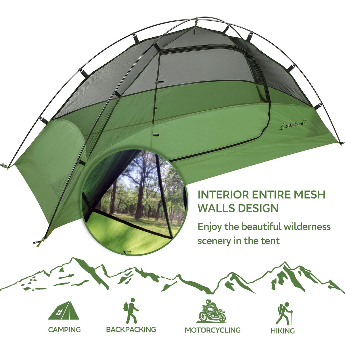 Clostnature Lightweight Tent for Backpacking - 4 Person Ultralight Backpacking Tent, Waterproof Easy Setup Camping Tent, Hiking Tents for Outdoor, Hiking and Mountaineering