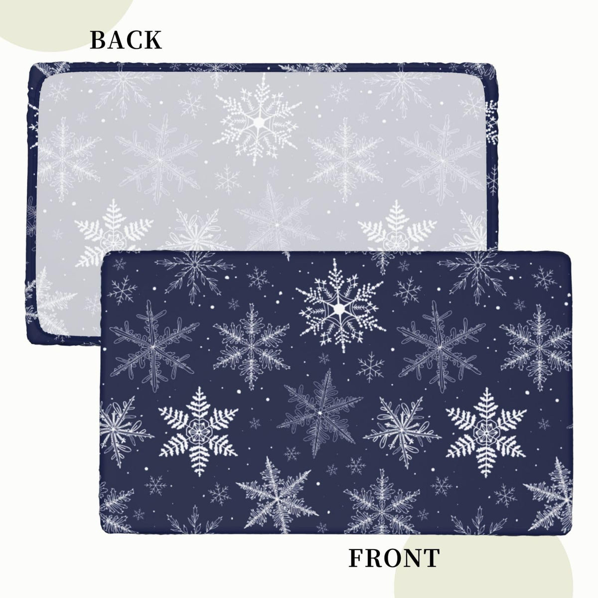 Fiokroo Winter Snowflakes Blue Tablecloth with Elastic Edge for 4ft Rectangle Table, Table Cloth Christmas Washable Table Cover for Kitchen Dining Party Outdoor Picnic Decoration, 48" L X 30" W