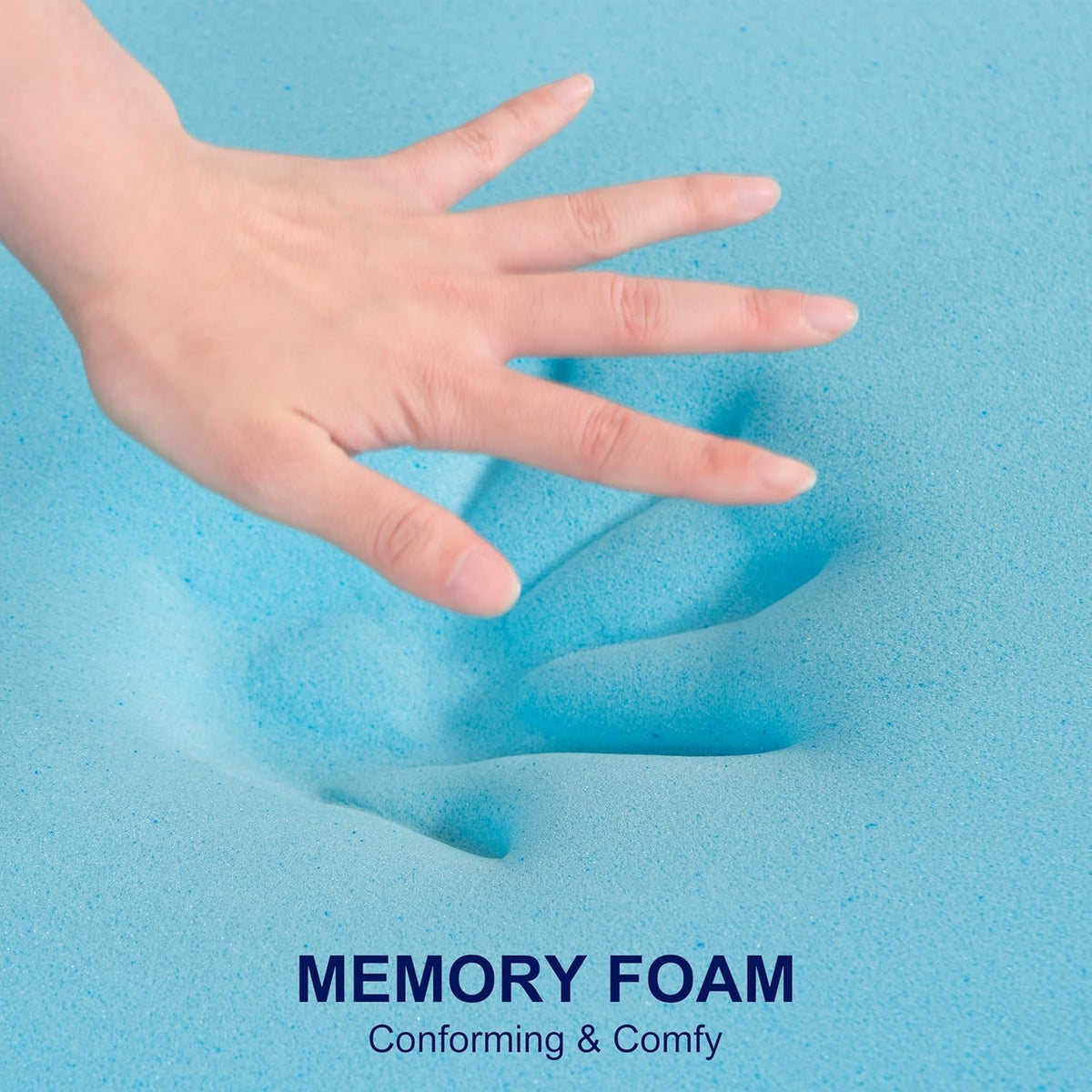 ELEMUSE 3 Inch Queen Size Memory Foam Mattress Topper, High Density Gel Foam Bed Toppers with Cooling Pillowtop for Back Pain Relief, Medium Firm Mattress Pad for Comfort Body Support