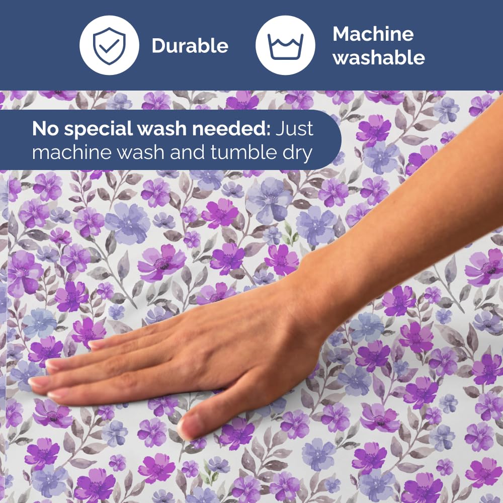 Floral Sheets - Purple Floral Bed Sheet Set - 1 Flat, 1 Fitted & 2 Pillowcases w/ Deep Pockets - Comfy, Wrinkle & Fade-Free Boho Botanical Bedding - Ultra-Soft, Breathable & Cooling - Full Size New