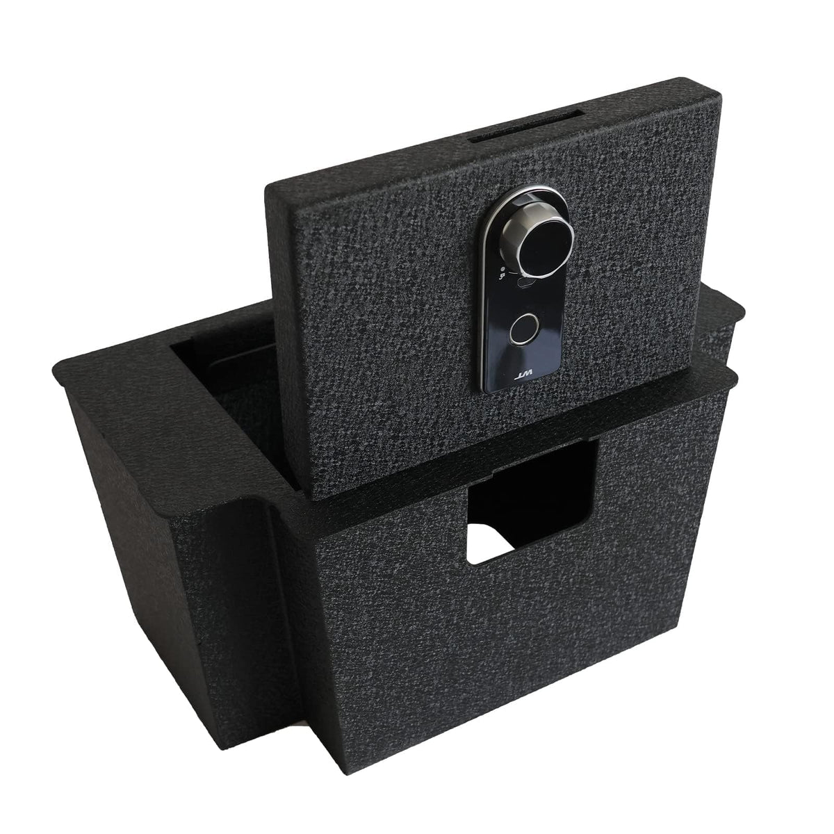 KEREN Center Console Gun Vault Safe Box Compatible with Chevy Silverado 1500/GMC Sierra 1500 2023-2025, GMC 2500 2023-2025, with Fingerprint Lock