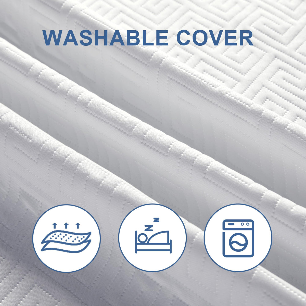 Eiayeebil 2 Inch Memory Foam Mattress Topper Twin XL, Memory Foam Pad with Removable & Washable Cover, Bed Topper for Back Pain, Non-Slip Ventilated Design, Twin XL Size