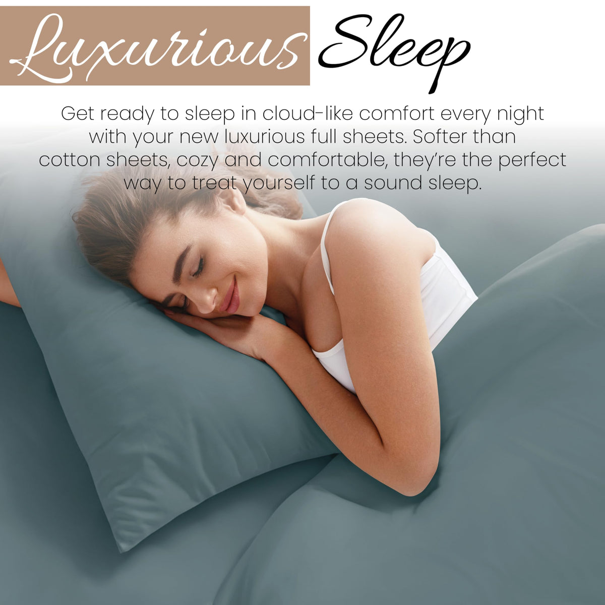 Linen Market Bed Sheets for Full Size Bed (Ocean) - Sleep Better Than Ever with These Soft and Cooling Full Sheets - Deep Pocket Fits 16" Thick Beds - 4 Piece Full Sheet Set