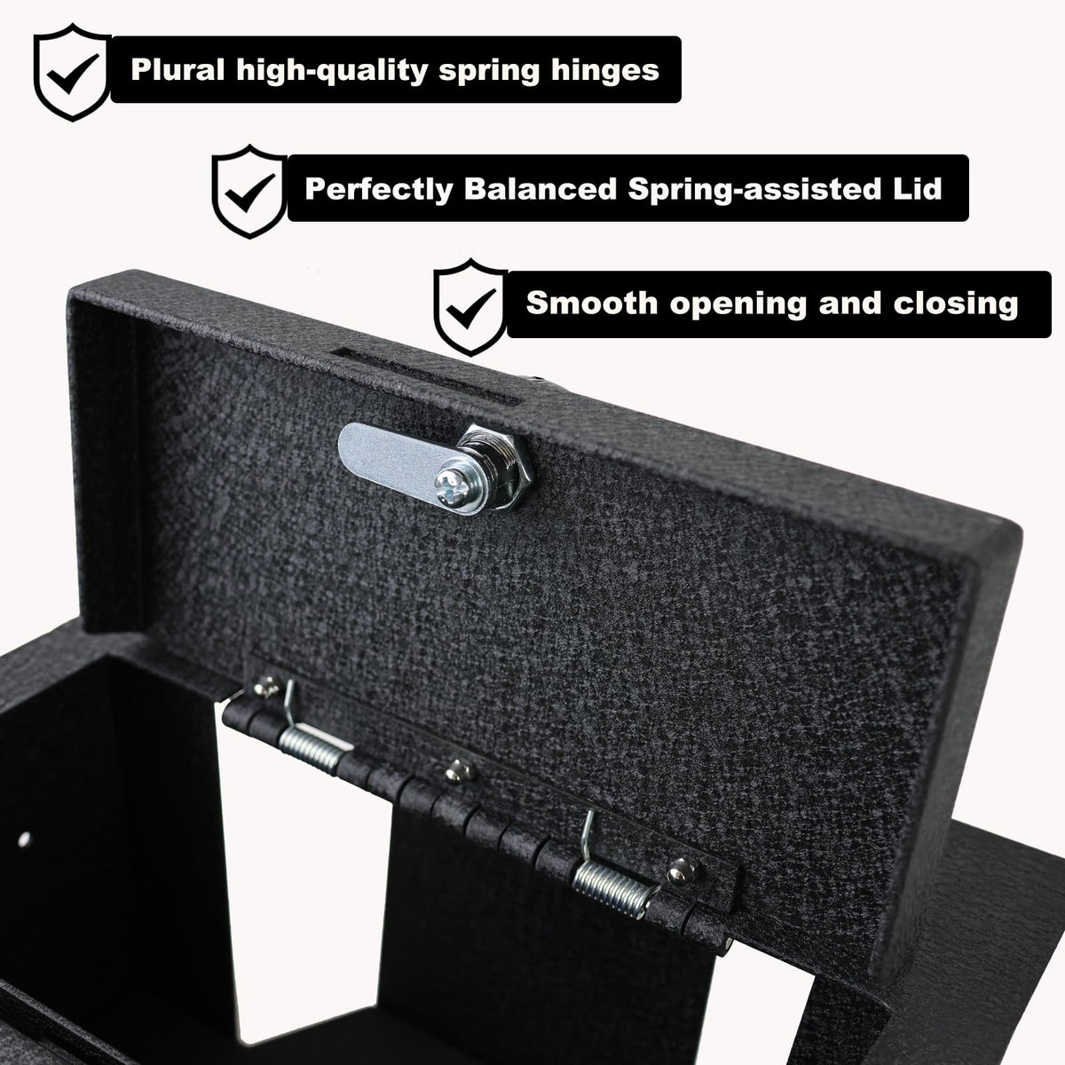 KEREN Center Console Safe Vault - Console Gun Safe Box Compatible with Jeep Grand Cherokee without CD/Dodge Durango 2011-2022, with Fingerprint Lock