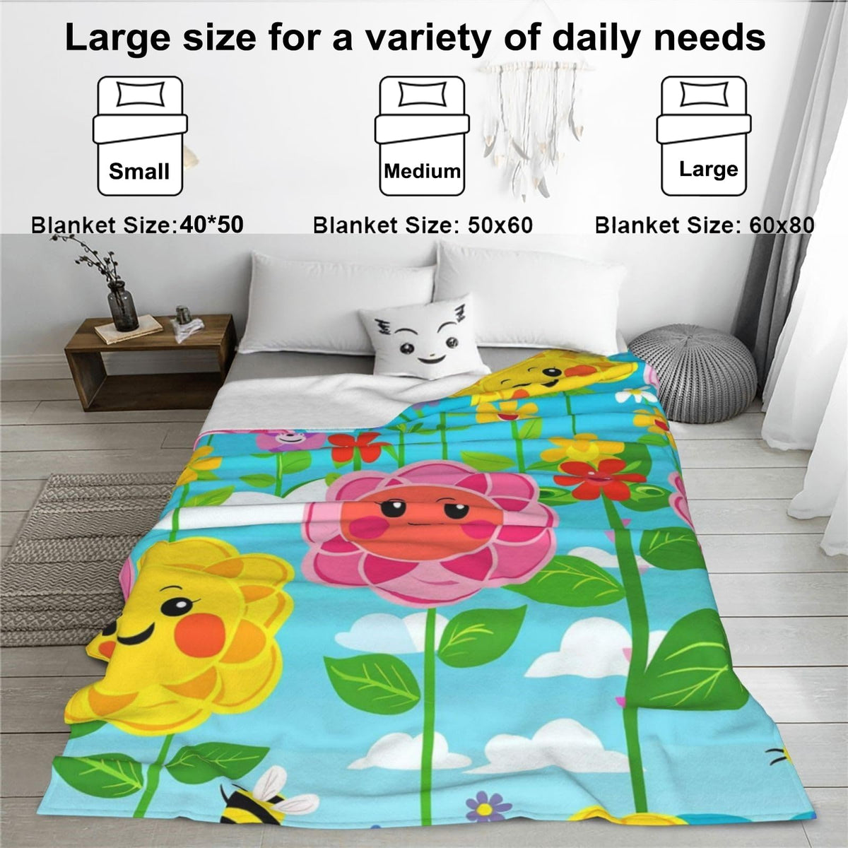 YCUFN Vibrant Mushroom Forest Flannel Blanket 50"x60" Mystical Night Sky Moon and Frog Lightweight Throw Blankets Birthday for Nature Lovers Office Bedroom Sofa Travel Home Decorate