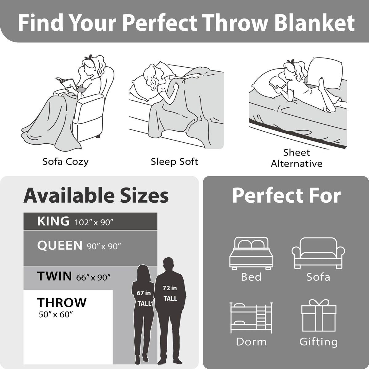 DEZ FURNISHINGS Velvet Plush Blanket, Super Soft, for Couch, Bed, All Season Use, Queen (90" x 90"), Tan