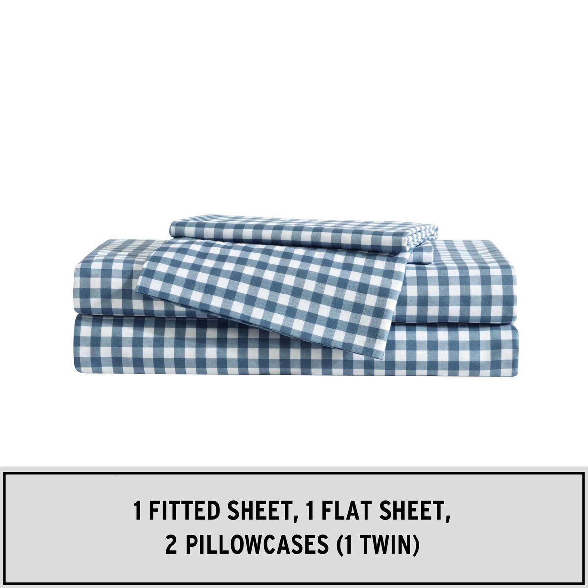 Eddie Bauer Kids - Full Sheet Set, Ultra-Soft Microfiber Bedding with Fully Elastic Fitted Sheet, Kids Bed Set with Pillowcases, Easy Care Bedding (Preston Check)