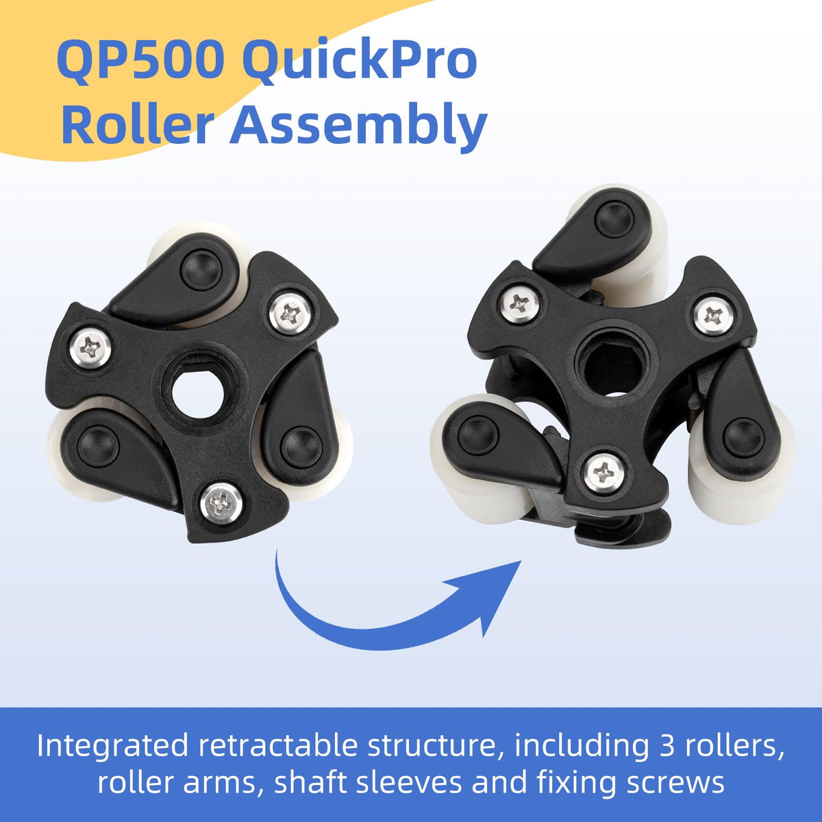 Four Pack Pump Roller Assembly QP500 Quickpro Compatible with Classic, SVP & M128 Series Pumps, Replacement for Pump Roller Wear & Tear