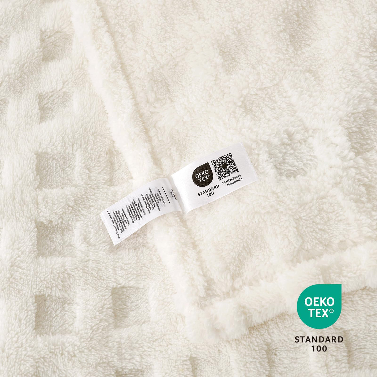 Cozy Bliss Ultrasoft Waffle Throw Blanket, Fluffy Cute Plush Blanket for Couch, Bed, Modern Home Accent, Portable for Picnic or Outdoor, Ivory, 66"x90"