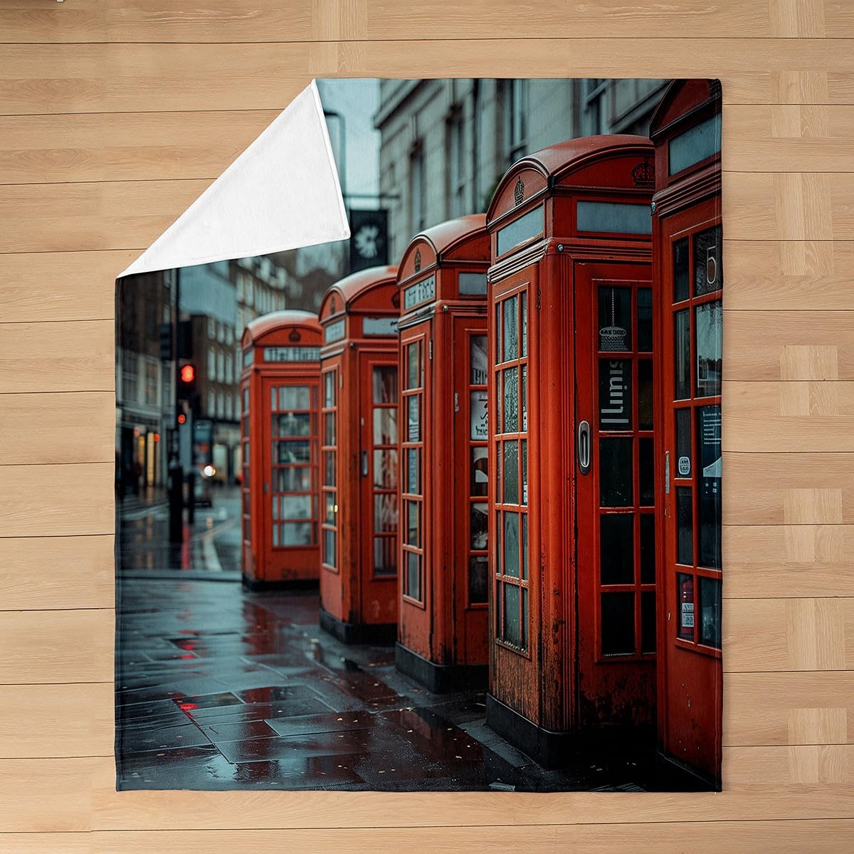 Erosebridal London Throw Blanket 50x60 inch for Kids Boys Girls,City Fleece Flannel,Modern Landscape Bed Blanket,Telephone Booth Soft Warm for Sofa Couch Chair